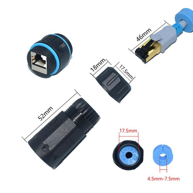 Водонепроницаемый сетевой разъем RJ45 CAT6/CAT6A/CAT7 LAN-штекер для наружной промышленной Ethernet-кабельной проводки