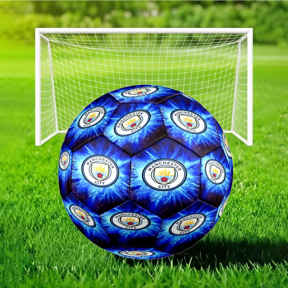 Футбольный мяч City Football Club, размер 5, с принтом - Прочный, Машинная строчка, Мягкий и удобный, Подходит для тренировок и матчей, Подарок