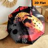 1pc horror movies Foldable Umbrella with Durable Iron Frame, 8-Rib Structure - Perfect for All Seasons Home and Travel Use, Multi-Functional Design