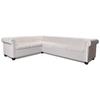 Chesterfield Corner Sofa 6 Seater Faux Leather White