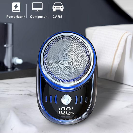 Мужская электробритва, аккумулятор, дисплей, USB перезаряжаемая мини-роторная бритва для путешествий, портативный беспроводной триммер для волос, инструмент для удаления бороды, подарок парню