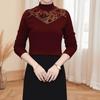 Женский зимний топ с кружевной аппликацией и плюшевой основой – Стильный, стройнящий, теплый и модный.