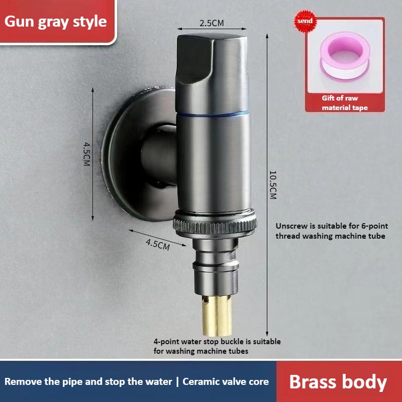 DN15/DN20 Многофункциональный кран для стиральной машины Латунный Водостоп Быстрооткрывающийся Угловой кран Настенный Стопорный зажим Треугольный