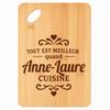 Planche À Découper - PLANETEE - Rectang. - Bambou 30×20×1cm - Gravée Meilleur Quand Anne‑Laure - Bords Arrondis Ø24mm