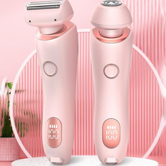 Women Electric Shaver Double Heads USB Rechargeable Waterproof Portable Face Body Bikini Area Arm Leg Hair Removal Epilator Razor Trimmer