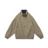 Unisex Oversized Streetwear Jacket In Khaki Navy Relaxed Fit Baseball Collar Outerwear Fall