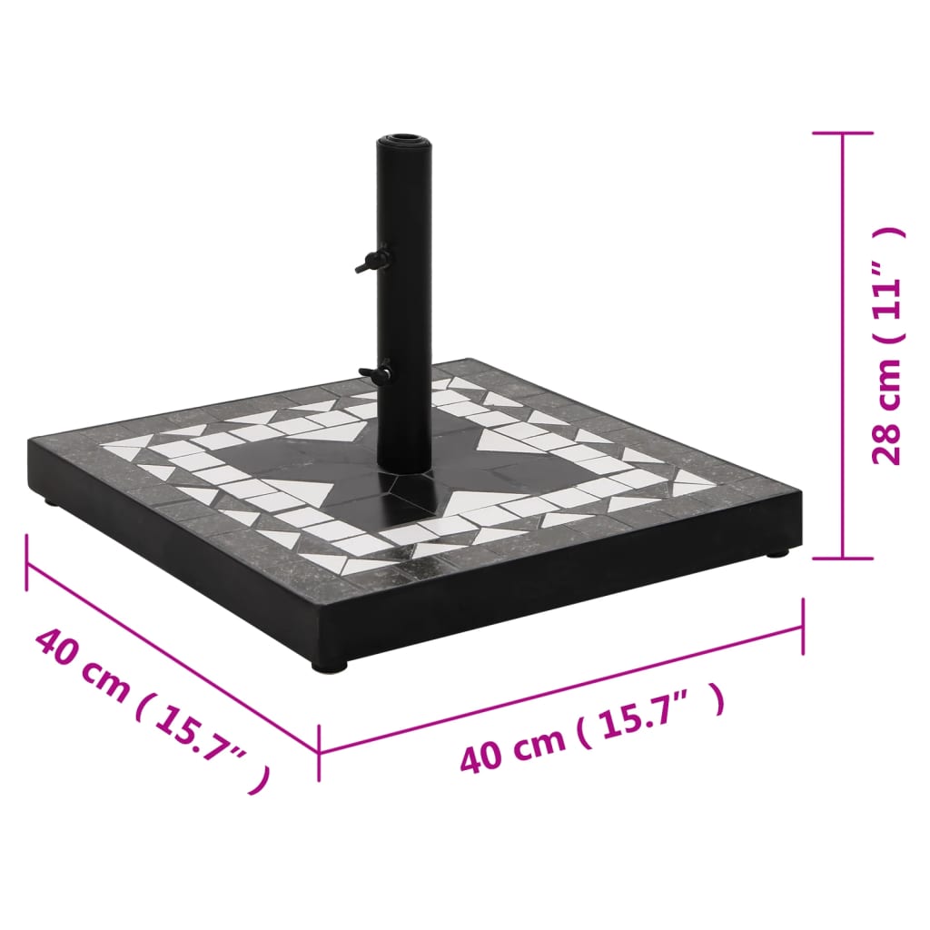 Umbrella Base Black and White Square 12 kg