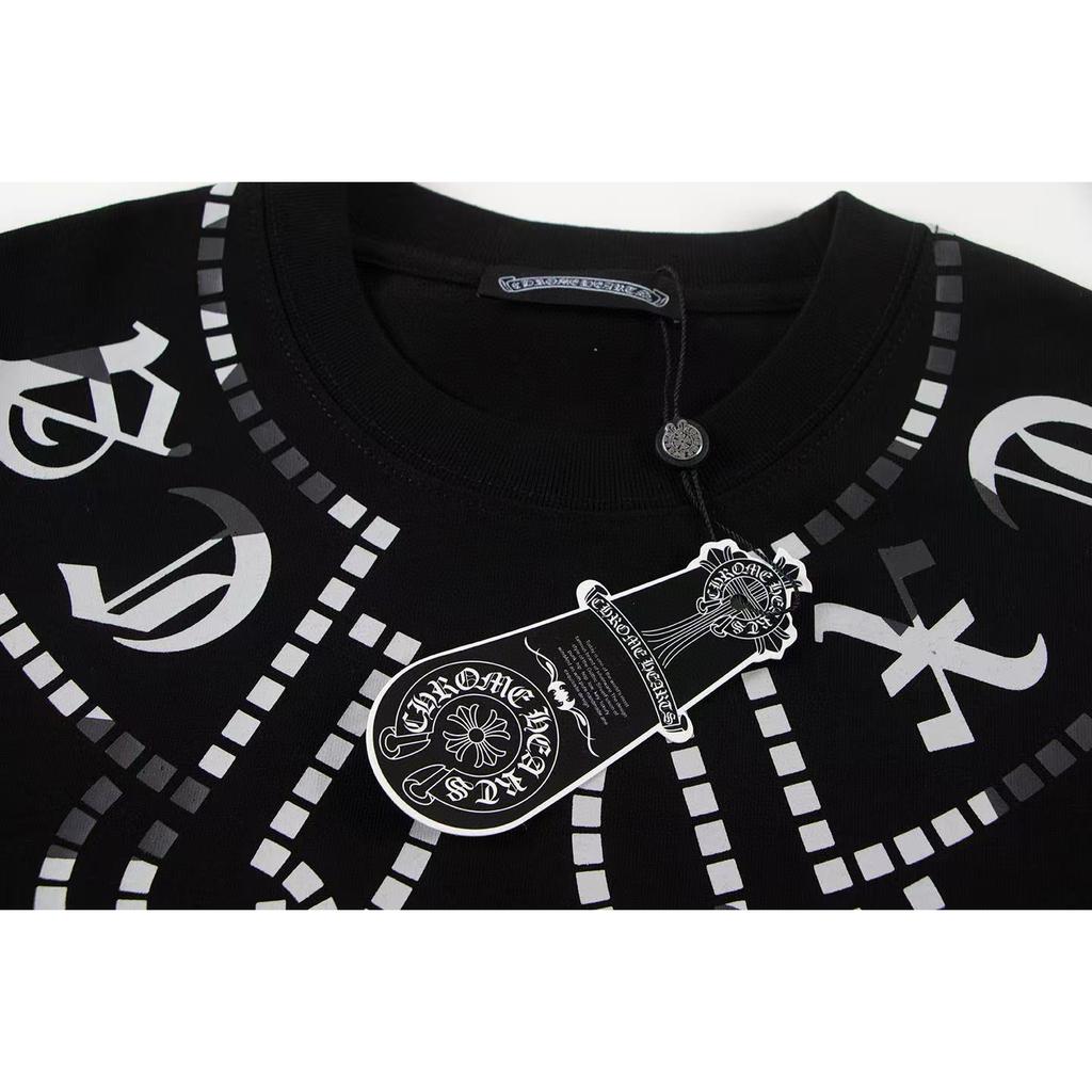 W354 CHROME HEARTS 2025 Summer New High Quality Cotton Round Neck Loose Large Size Men's and Women's T-shirt Couple T-shirt