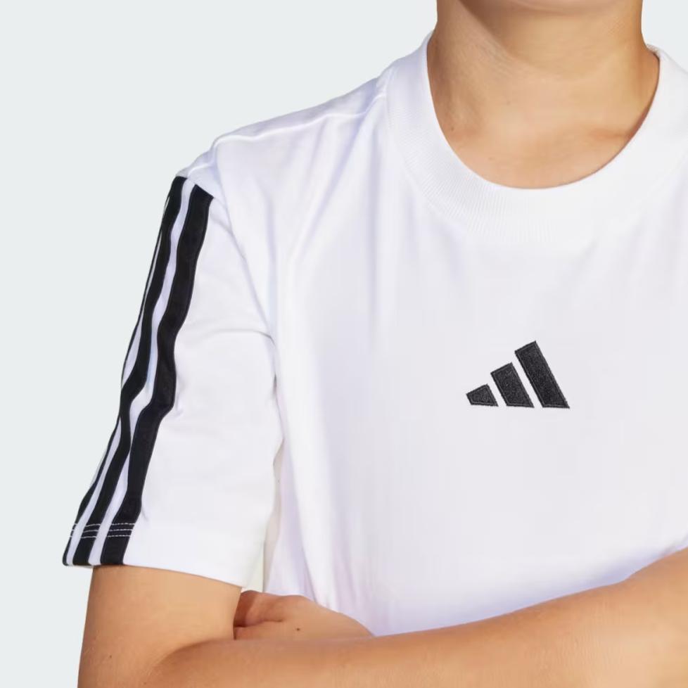 adidas Дышащая Удобная Мягкая Футболка с Коротким Рукавом Детские топы Черный Белый JD6488