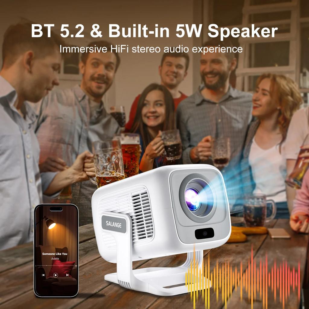 2025 НОВЫЙ Мини-проектор Salange 4K Нативный 1080P Android11 Автофокус Смарт-домашний кинотеатр 420ANSI Портативный лучевой проектор HY260Max