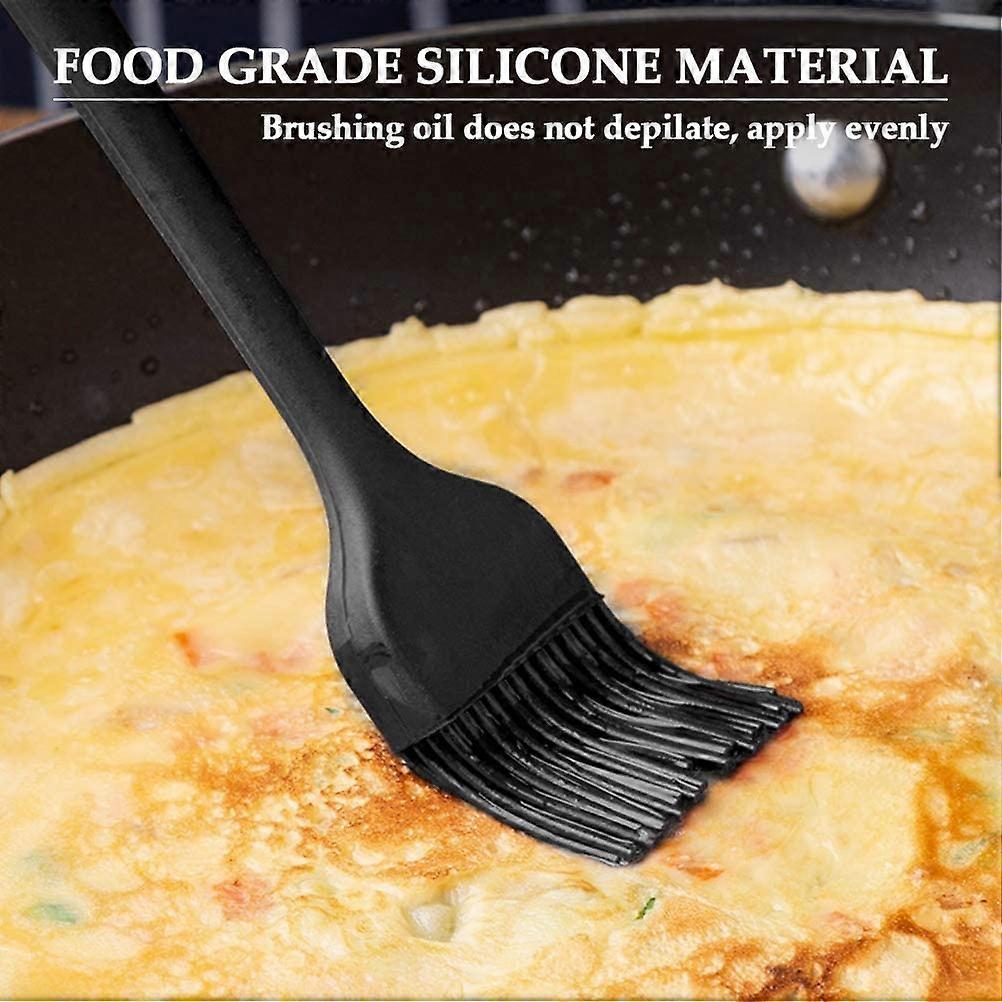 ZK- 6 Piece Kitchen Utensils Non-Stick Elastic Silicone Spatula, Kitchen Spatula Set with Brush for Baking Pastries (Black)