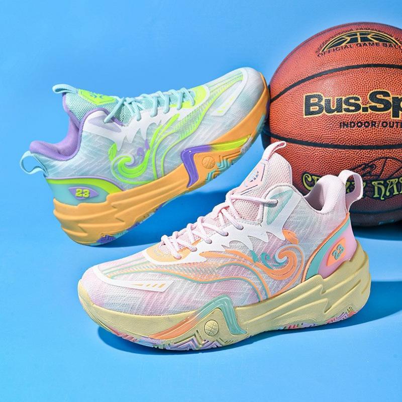 Баскетбольные кроссовки сетчатые мужские и женские мандариново-утиные синие кроссовки настоящие ботинки студенческие тренировочные кроссовки