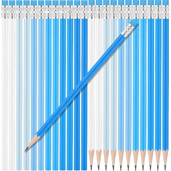 24 шт. Круглые карандаши с ластиком HB Милые карандаши Оптом для школы Графит Дерево Цвет Не заточенный карандаш для рисования Эскизы Свадьба Школа Учитель