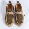 Spring Cow Suede Leather Designer Platform Loafers Lace Up Soft Sole Outdoor Sports Shoes for Men Travel and Hiking Casual Shoes