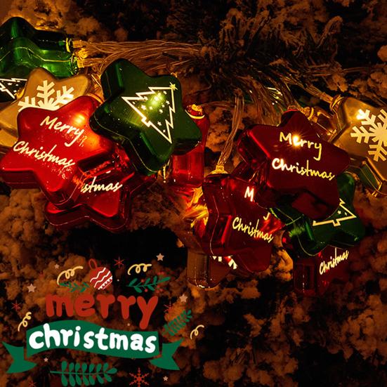 Рождественские гирлянды на батарейках, теплые белые огни с шариковой подвеской для праздничного украшения дома
