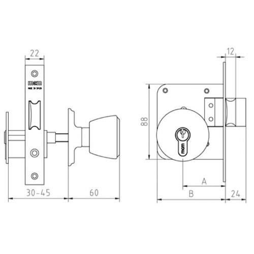 ЗАМОК ЛАТУННЫЙ 1561 Mars 60 MCM
