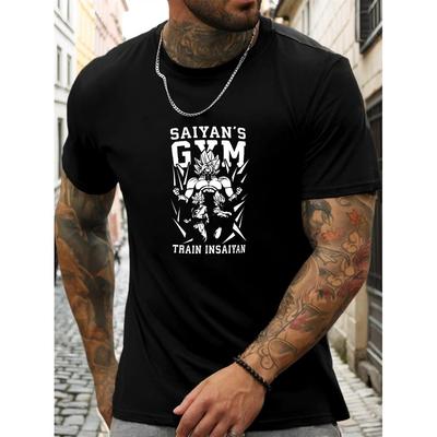Футболка Saiyan's Gym, Мягкая, Дышащая и Устойчивая к Выцветанию, Классический Крой для Повседневной Носки