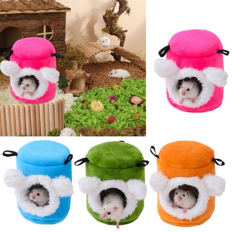Hamster Habitat Shelter Rabbits Toy Soft Bed House for Hamster for Guinea Pigs, Gerbils Molar Toy Bed