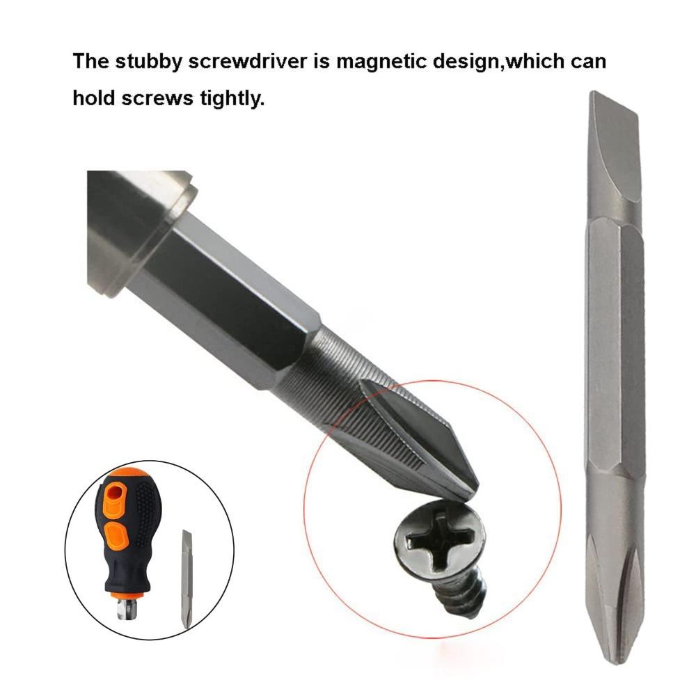Short Handle Phillips Screwdriver Bits Tools 2 in 1 Ratchet Slotted Screwdriver Telescopic