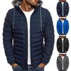 Мужская хлопковая куртка с капюшоном, завязками на шнурке, длинными рукавами, застежкой-молнией, повседневное пальто, ветрозащитная плюшевая подкладка, утолщенная теплая верхняя одежда