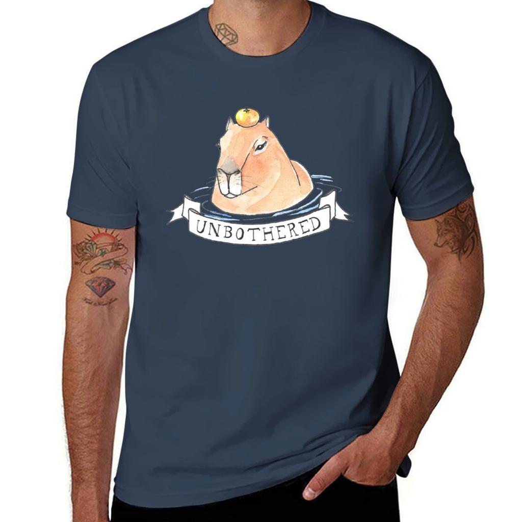 Unbothered Capybara Tshirt Work Wear Simple Tee Shirt