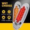 10X Amber Red Oval 16 LED Side Clearance Marker Lights Car Truck Trailer RV EOA
