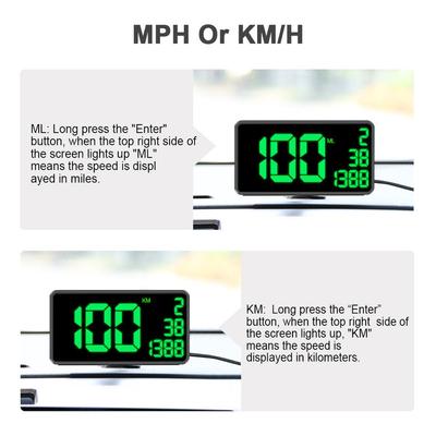 GPS Спидометр C60 HUD Дисплей Автомобильный КМ/ч МПГ Китай Дешевый C80 Авто Электроника Дисплей Скорости C90 C1090 Большой Экран A100 Hud