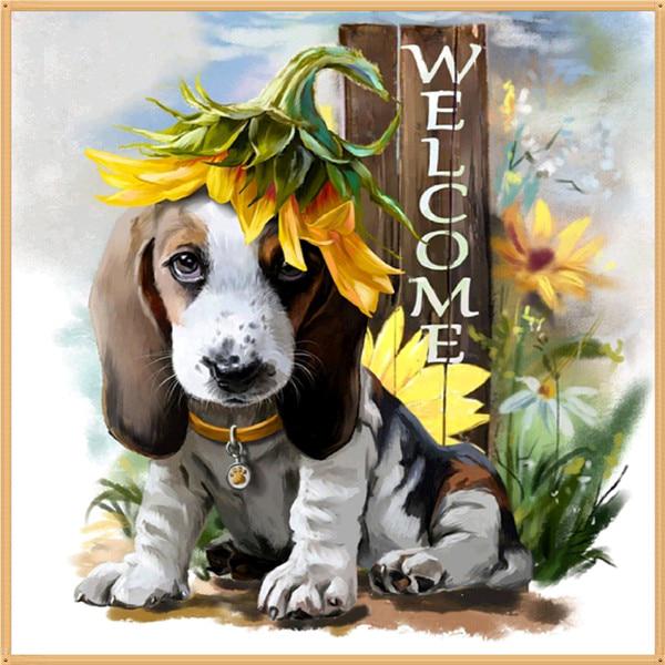 5D DIY Алмазная картина Мультфильм животных Цветок Алмазная вышивка Часть Круглый горный хрусталь Вышивка крестом