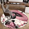 Japanese Geisha, Chair mat Round Rug Office carpet, Machine Washable, Non slip, Suitable for Living Rooms, Bedrooms