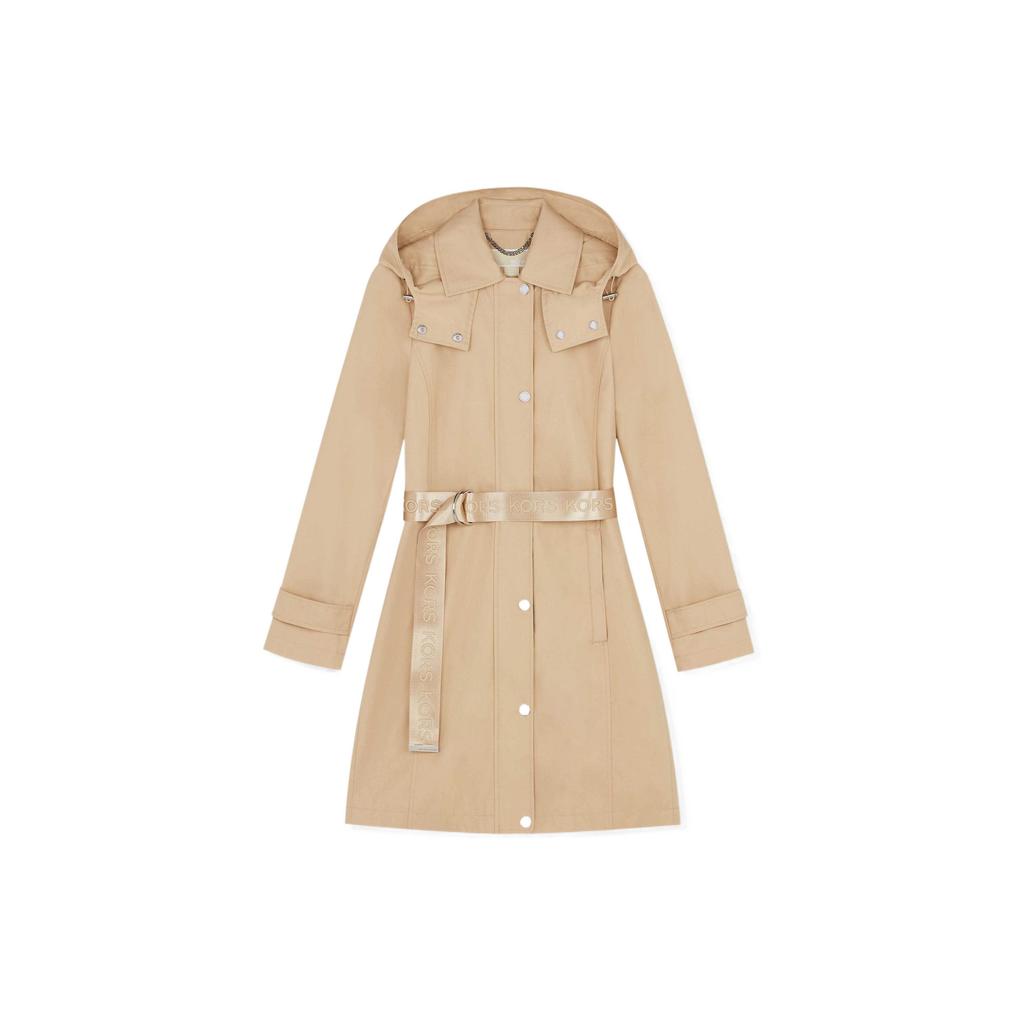 Michael Kors Тренч с капюшоном на одной пуговице FW22 Женские пальто Хаки 77Q5620M72250