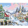 Frame Painting By Numbers For Starter Kit Christmas Gift Wall Art Picture By Numbers Snow House For Home Decors 40x50
