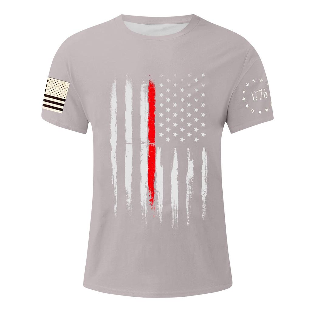 Men's Independence Day Printed T-Shirt Men's Loose Casual Short Sleeve Top