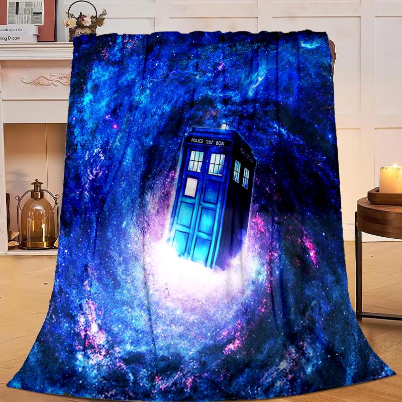 1PC telephone booth Flannel Blanket Gift, Suitable for Both Men And Women, Soft Ideal for Beds And Sofa, Birthday Or Christmas Gift