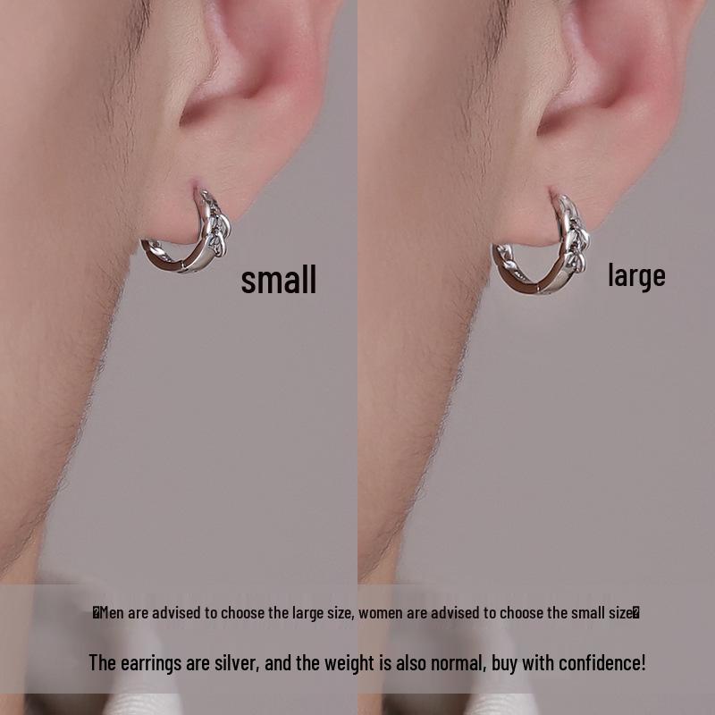Мужская серебряная серьга-кольцо-пусет – 1 шт., Стильный дизайн, Уникальное модное украшение для уха