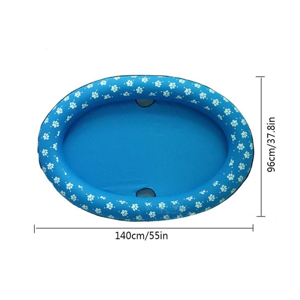 Oval Cushion Shape Pet Floating Raft Flat Center Inflatable Pet Toy Outdoor Water Games