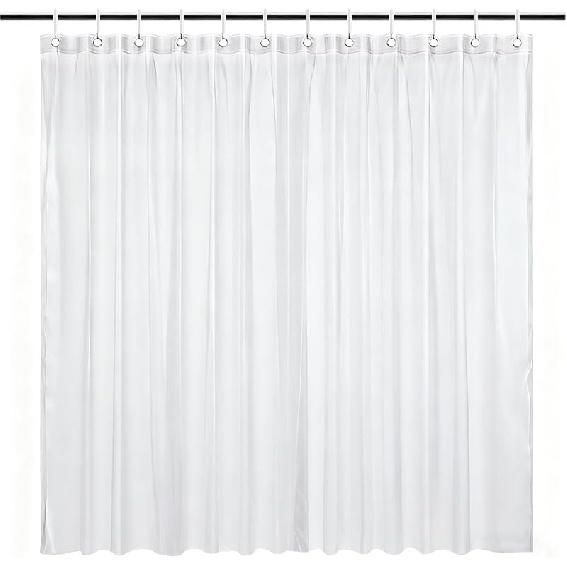 Vamelia Clear Shower Curtain Liner PEVA Plastic Bath Curtain Liners Lightweight Waterproof Bathroom Curta with Hooks