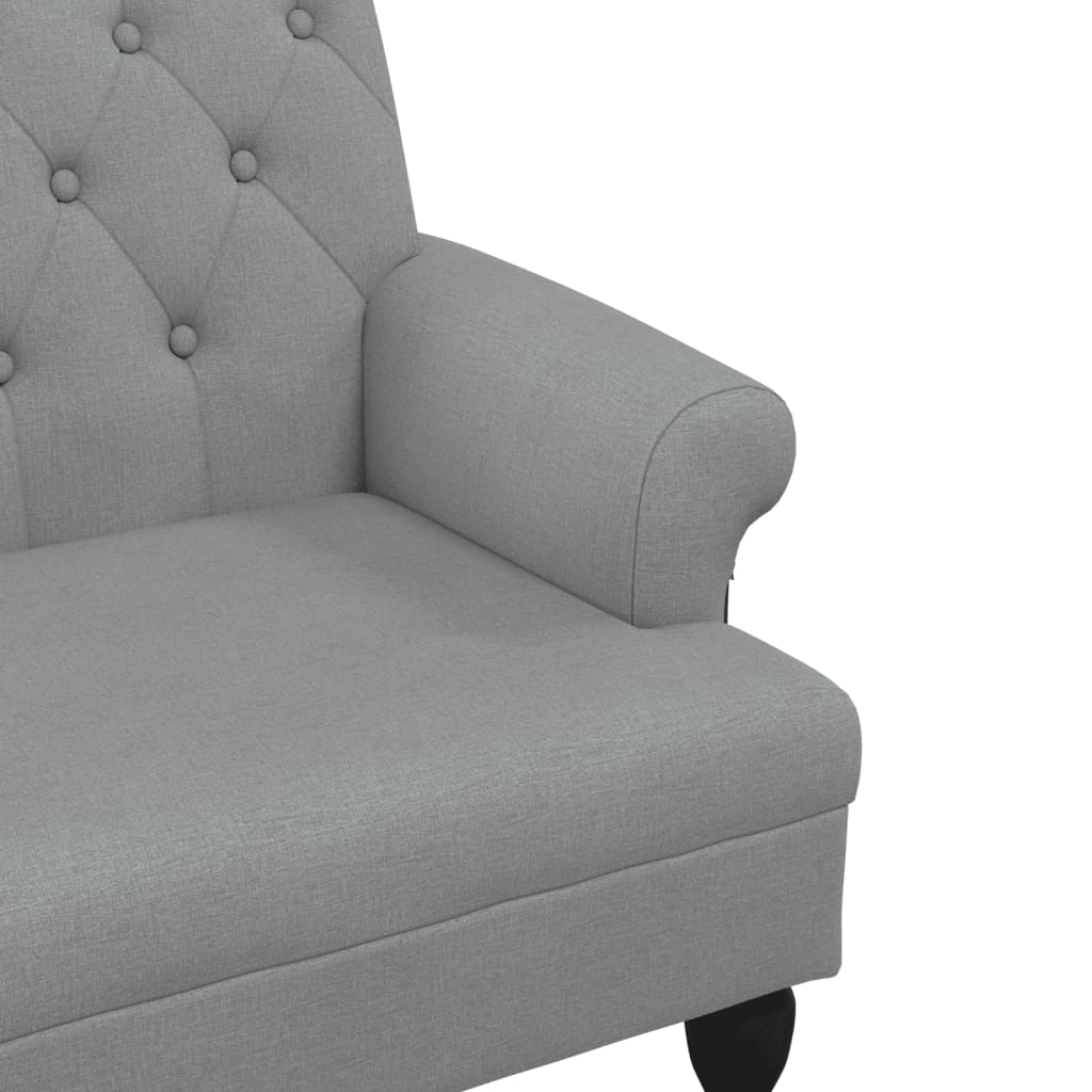 Bench with Backrest Light Grey 120 x 62 x 75.5 cm Fabric
