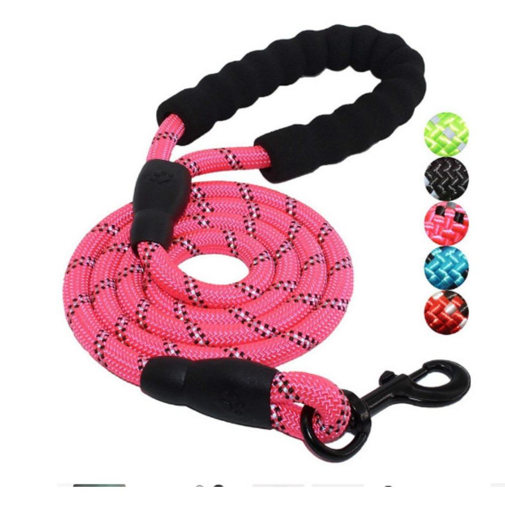 Комплект поводка для домашней собаки Светоотражающая нейлоновая круглая веревка Регулируемый поводок для собаки