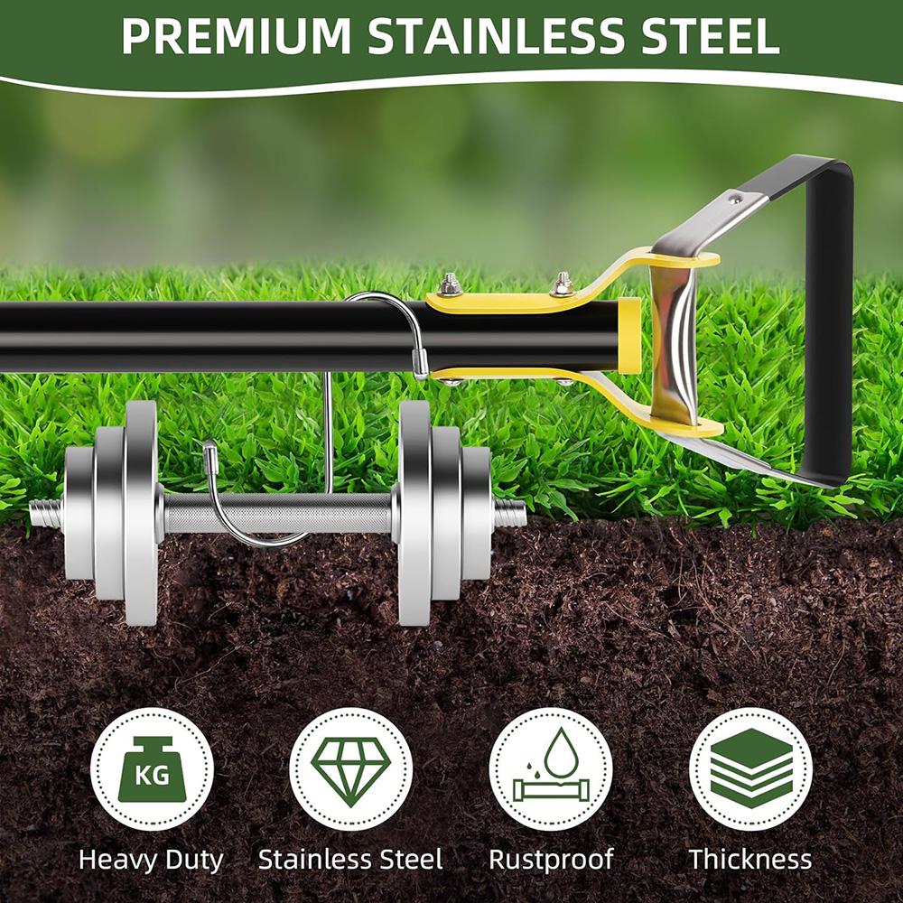 Мотыга, садовый инструмент, длинная ручка, сверхмощная регулируемая, садовая мотыга с петлей из нержавеющей стали для прополки 30-60 дюймов