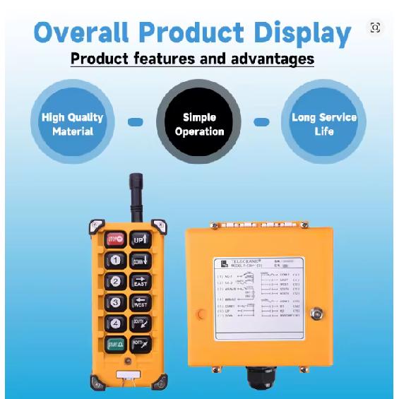 F23-BB 10 buttons 315MHZ Industrial Wireless Radio Crane Remote Control switches Hoist overhead bridge Crane lift control