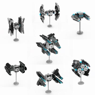 MOC Космический корабль Серия фильмов Sci-Fi Строительные блоки Турель Робот Танк Звездолет Пушка Модель Оружия Сборные Кирпичи Игрушки