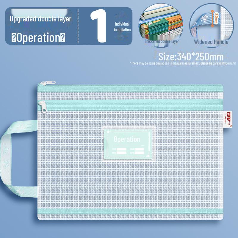 Двухслойная водонепроницаемая папка для документов формата А4 для студентов - портативный органайзер для канцелярских принадлежностей на молнии