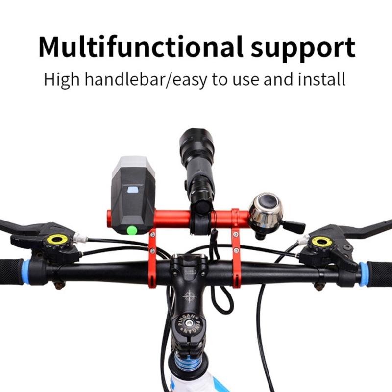 Bike Handlebar Extender Portable Bicycle-Handlebar Extension Double Bike Handlebar Bracket for Holding Bicycle-Headlight