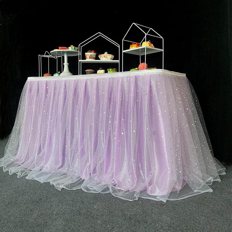 Юбка для стола «Туту», тюль Wonderland, золотисто-коричневый, свадьба, день рождения, детский душ, домашний банкет, вечеринка, украшение