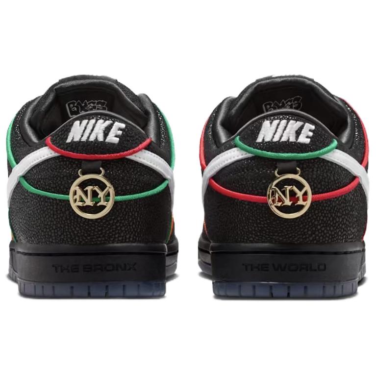 Nike X Bronx Девушки Скейт Данк SB Низкие Кеды для Скейтборда Унисекс Черные HV1664-001