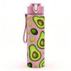 1PC Avocado Fruit Seamless Pattern Print 750ml Color Plastic Sports Water Bottle Leakproof Flip Straw Lid Suitable for Sports Office Home Use
