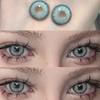 MillCreek 2pcs Color Contact Lens Yearly Use 14.2MM Contact Lenses with Grade  Blue Short Sightedness Soft and Comfortable