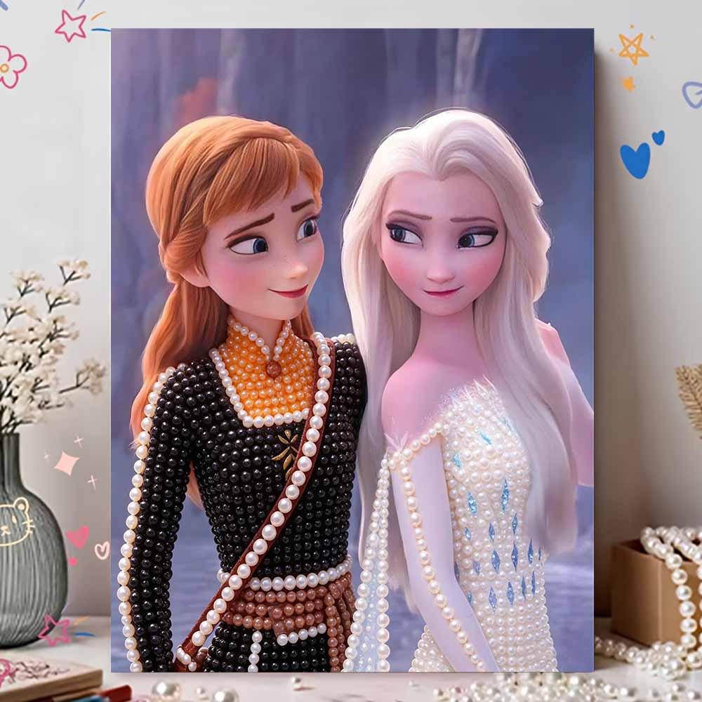 Disney Жемчужная живопись Замороженная Анна и Эльза Сестры 5D DIY Жемчужная картина Поделки для взрослых/начинающих Идеи подарков Декор для дома
