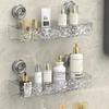Shower Room Suction Cup Bathroom Storage Shelf Basket Home Storage Organizer Shelf Decorative Easy Install Bathroom Organizer