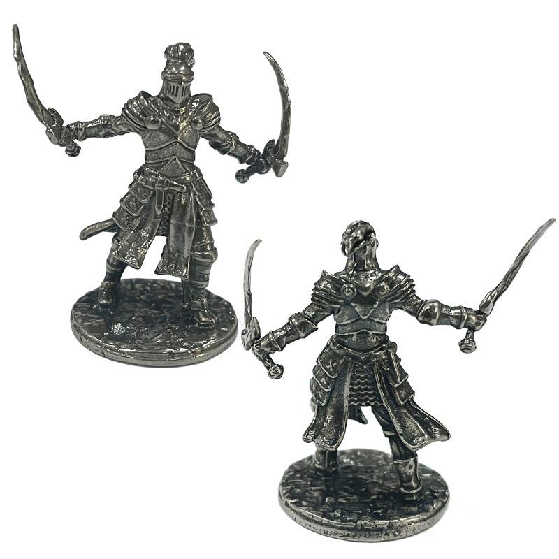 White Copper Metal Warrior Arab Knight Soldier Model Miniature Figurines Board Game Pieces Car Decoration Boy Gift